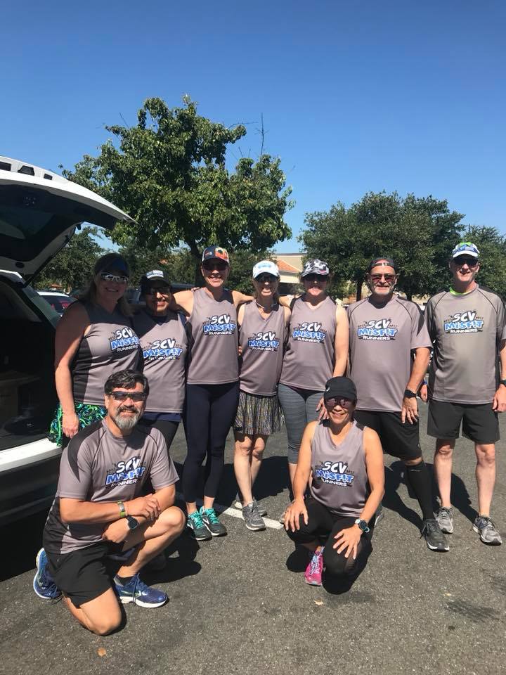 Coach Mike with the Misfits group - older runners